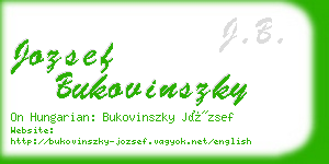 jozsef bukovinszky business card